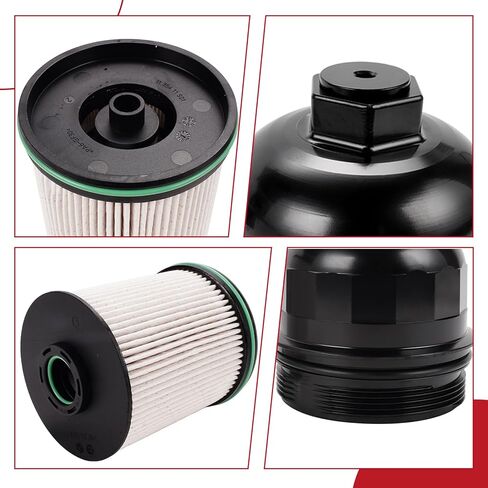 134001 Fuel Filter Housing Cap fits for 2017-2024 Chevy Silverado & GMC Sierra 2500HD 3500HD Replacement GM Duramax 6.6L L5P w/Fuel Filter(Billet Aluminum-Black) in Kuwait