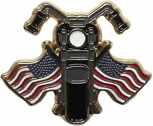 VetFriends.com American Flags with Motorcycle Patriot Hat Lapel Pin in Saudi Arabia
