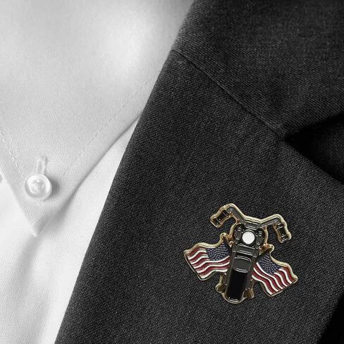 VetFriends.com American Flags with Motorcycle Patriot Hat Lapel Pin in Saudi Arabia