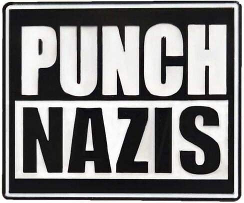 PUNCH NAZIS Protest 1.25" Enamel Pin in Saudi Arabia