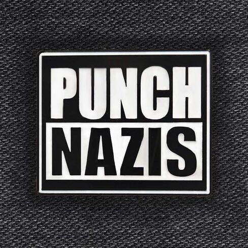 PUNCH NAZIS Protest 1.25" Enamel Pin in Saudi Arabia