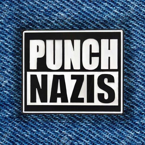 PUNCH NAZIS Protest 1.25" Enamel Pin in Saudi Arabia