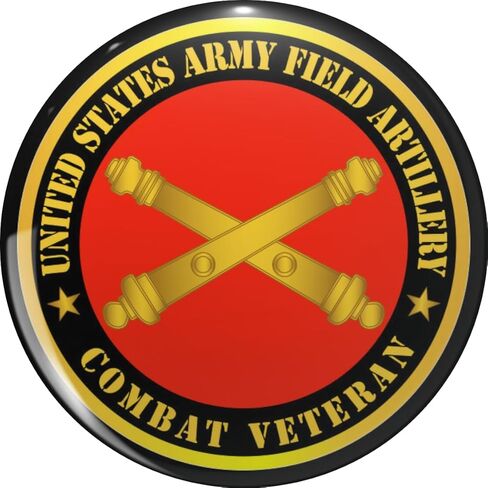 Army Army Field Artillery Combat Veteran w Branch Metal Lapel Hat Pin Tie Tack Pinback 0.75" in Saudi Arabia
