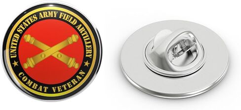 Army Army Field Artillery Combat Veteran w Branch Metal Lapel Hat Pin Tie Tack Pinback 0.75" in Saudi Arabia