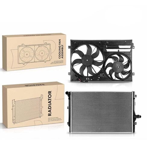 Replacement Parts for Aluminum Radiator&Cooling Fan Assembly Kit for Volkswagen Passat Jetta Audi ; Crossflow Radiator ; Engine Compartment Mod-A58PP-96527 in Saudi Arabia