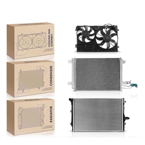 Replacement Parts for Radiator&AC Condenser&Cooling Fan Kit for Volkswagen Jetta 06-09 Golf Audi Mod-A58PP-96187 in Saudi Arabia