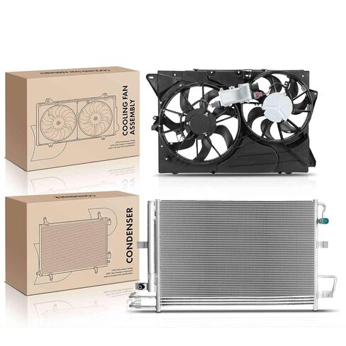 Replacement Parts for AC Condenser&Dual Cooling Fan Assembly Kit w/Shroud for Ford Explorer 11-12 Mod-A58PP-82015 in Saudi Arabia