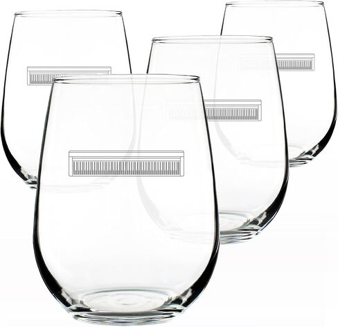Piano Keyboard Stemless Wine Glass - Music Gifts for Musicians, Teachers and Musical Accessories for Women and Men that Play Keys - Large 17 Oz Glasses in Saudi Arabia