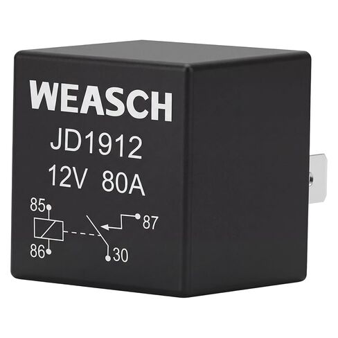 2 Pack JD1912 Car Relay, 12V 80A, 4 Pin SPST, Automotive Switches and Starters, Waterproof Relay for Boat Tractor Truck Motorcycle (2) in Kuwait