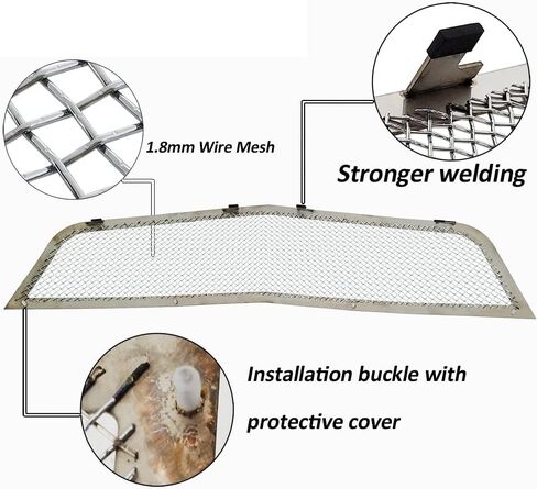 Front Grille Inserts for 2006-2010 Cadillac DTS Stainless Steel Chrome Upper Grill Guard Inserts Replacement 2007 2008 2009 SS in Kuwait