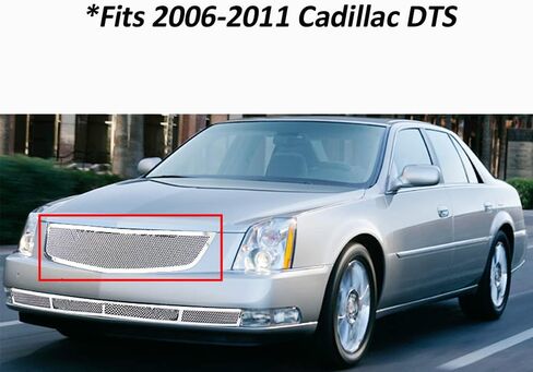 Front Grille Inserts for 2006-2010 Cadillac DTS Stainless Steel Chrome Upper Grill Guard Inserts Replacement 2007 2008 2009 SS in Kuwait