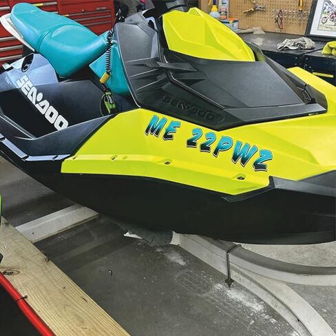 Custom Boat Registration Numbers & Letters (Two Decals) Vinyl Marine Hull ID Stickers X2 GR in Kuwait