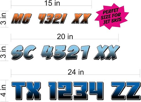 Custom Boat Registration Numbers & Letters (Two Decals) Vinyl Marine Hull ID Stickers X2 GR in Kuwait