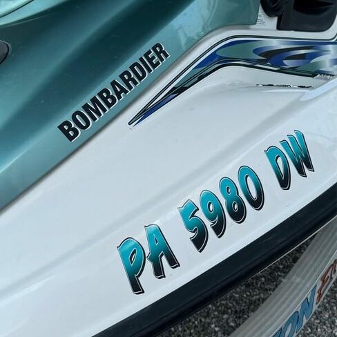 Custom Boat Registration Numbers & Letters (Two Decals) Vinyl Marine Hull ID Stickers X2 GR in Kuwait