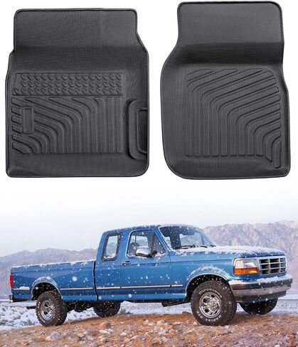 CreekT® for Ford F150 & Bronco Floor Mats 1980-1996, for F250/F350 1980-1997 All Weather Floor Mats, Custom Fit for Ford F-150 & Bronco, 2-Piece Front Set Rubber Heavy Duty Classic Truck Accessories​ in Kuwait