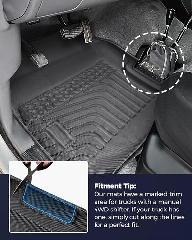 CreekT® for Ford F150 & Bronco Floor Mats 1980-1996, for F250/F350 1980-1997 All Weather Floor Mats, Custom Fit for Ford F-150 & Bronco, 2-Piece Front Set Rubber Heavy Duty Classic Truck Accessories​ in Kuwait