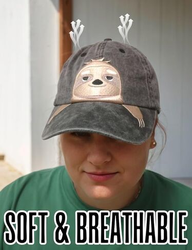 InnoBeta Sloth Gifts for Women Men, Sloth Cap Embroidered Adjustable Hat Gifts Accessory for Birthday & Christmas Grey in Saudi Arabia