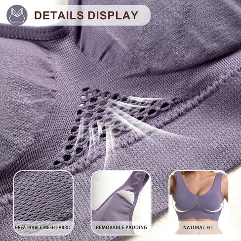 5-Pack Sports Bras for Women Set Sports Bra Push Up Compression Padded Comfy Minimizer Wireless Bralettes for Running Yoga in Saudi Arabia