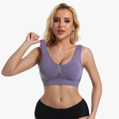5-Pack Sports Bras for Women Set Sports Bra Push Up Compression Padded Comfy Minimizer Wireless Bralettes for Running Yoga in Saudi Arabia