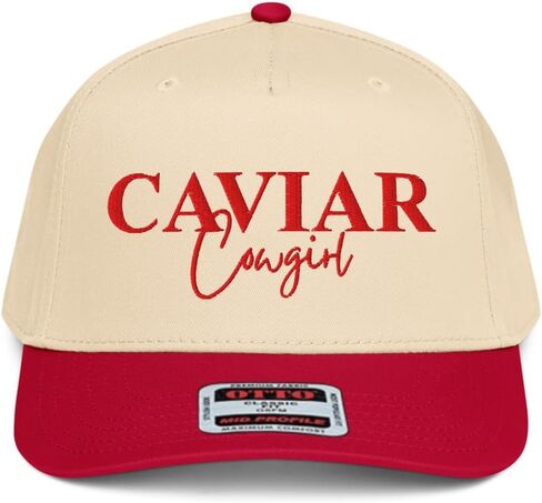 NX1 Caviar Cowgirl Embroidered 2 Tone Hat Mid Crown Curved Bill Snapback Western Rodeo Cap for Men and Women in Saudi Arabia