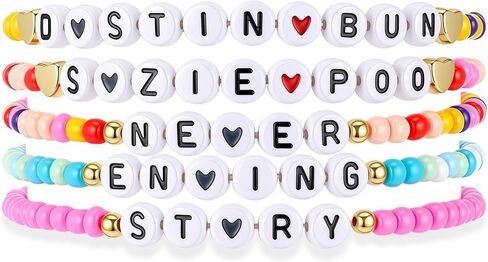 Strange Horror Inspired Bracelets Set BFF Friendship Stackable Stretch Colorful Beaded Bracelets for Women Men Valentine Day Gift 5PCS in Saudi Arabia