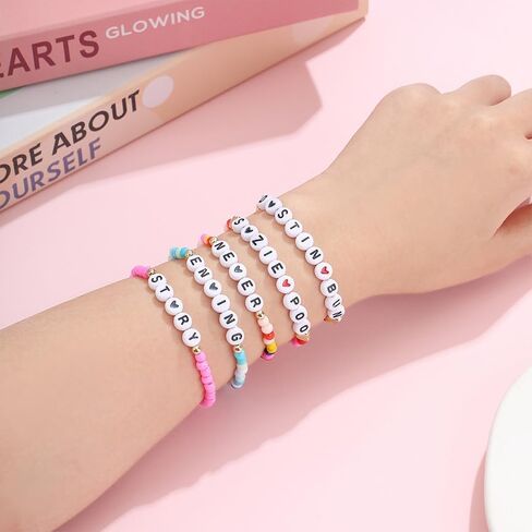 Strange Horror Inspired Bracelets Set BFF Friendship Stackable Stretch Colorful Beaded Bracelets for Women Men Valentine Day Gift 5PCS in Saudi Arabia
