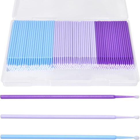 300 Pcs Touch Up Paint Brushes for Automotive Paint Chip Repair, Clearance Cleaning, Fine Repair Paint Brush Disposable Micro Applicator (L:2.5mm,Blue/M:2.0mm,Purple/S:1.5mm,Light Purple) in Saudi Arabia