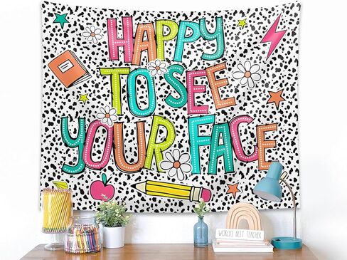 Groovy Classroom Decor - Personalized Teacher Tapestry with Name, First Day Of School, Teacher Gift in Saudi Arabia