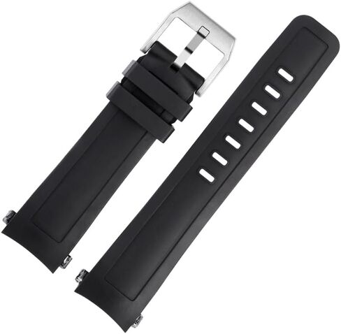 22 مللي متر جودة فلورو المطاط حزام ساعة سيليكون لعائلة IWC Aquatimer IW3768/3290/3568/3767 الرجال مقاوم للماء حزام ساعة اليد السوداء in Kuwait