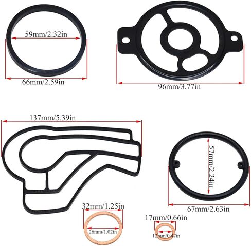سيارة زيت المحرك برودة مبيت مرشح التدفق العالي ختم طوقا طقم تصليح ل 30-35 2009 2010 2011 2012 2013 2014 2015 2016 2.5 TDI in Kuwait