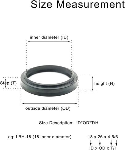 Height 6mm Step 4.5m LBH Type NBR Rubber Hydraulic Dust Seal Piston Rod Dust Ring Cylinder Wiper Seal ID 11.2mm-30mm in Kuwait