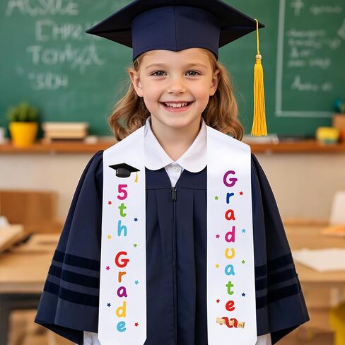Rakuto 5th Grade Graduation Stole, Class of 2025 Fifth Grad Decorations Supplies, Elementary Graduation Sash Decor for Students Boys Girls in Kuwait
