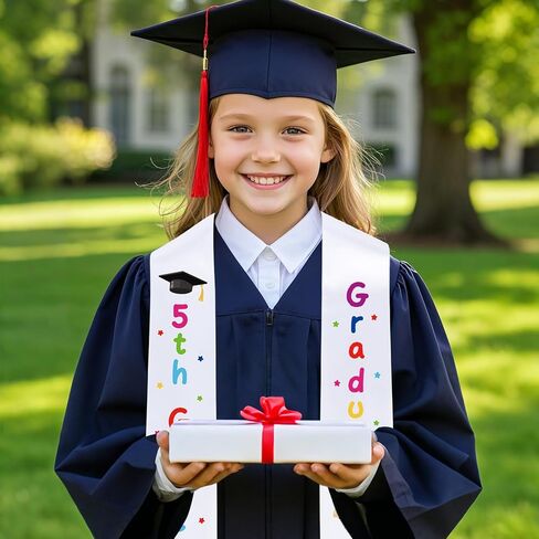 Rakuto 5th Grade Graduation Stole, Class of 2025 Fifth Grad Decorations Supplies, Elementary Graduation Sash Decor for Students Boys Girls in Kuwait