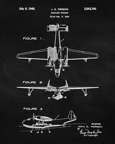 Vintage Propeller Airplane Patent Prints, 4 (8x10) Unframed Photos, Wall Art Decor Gifts for Home Office Gears Garage College School Student Teacher Aircraft Mechanic Pilot Aviation NASA Engineer Fans in Kuwait