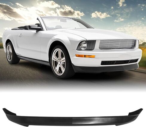 Front Bumper Lip Chin Spoiler, Compatible with 2005-2009 Ford Mustang V6 Only, 3DC Style Flexible Polyurethane(PU) Front Lower Splitter Protector, Unpainted Black, 1 PC in Saudi Arabia