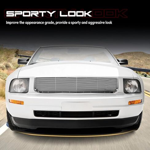 Front Bumper Lip Chin Spoiler, Compatible with 2005-2009 Ford Mustang V6 Only, 3DC Style Flexible Polyurethane(PU) Front Lower Splitter Protector, Unpainted Black, 1 PC in Saudi Arabia