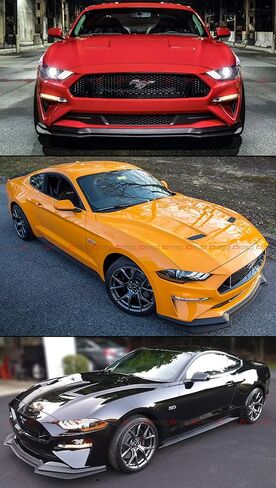 Texture Black Finish Performance Pack Style Add-on Front Bumper Lip Splitter Compatible for 2018-2023 Ford Mustang GT Ecoboost in Saudi Arabia