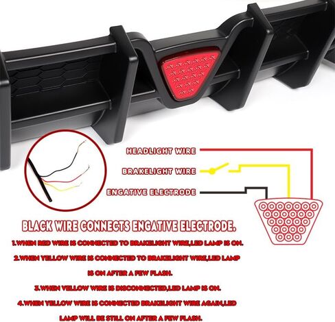 Rear Bumper Diffuser Spoiler Lip W/LED Brake Light Compatible with 2018-2023 Kia Stinger 2019 2020 2021 2022 in Saudi Arabia