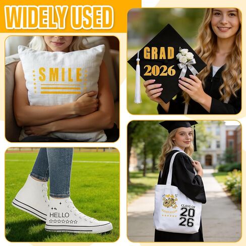 Dreamtop Graduation Stole Class of 2026 - Plain Graduation Sash with 8Pcs Personalized Decals Heat Transfer & A Honor Cords, Iron-On White Sublimation Stole for Unisex Adults in Kuwait