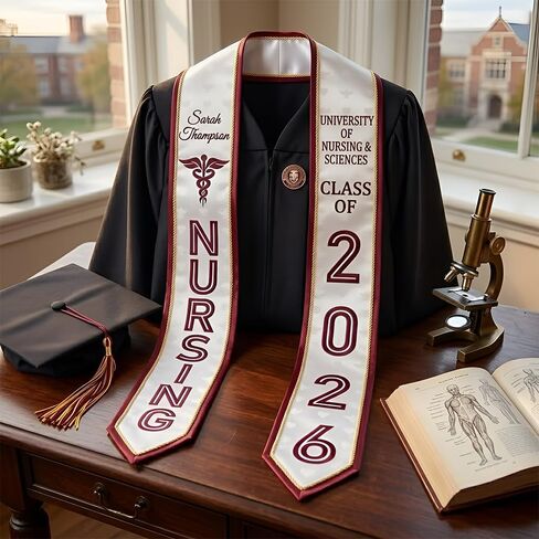 فئة التمريض المخصصة لعام 2026، وشاح التخرج للممرضة المسجلة BSN MSN، هدية مدرسة التمريض لـ RN Grad in Kuwait