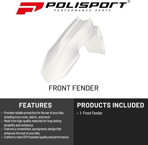 Polisport Motocross (MX) Restyle Front Fender Suzuki DR-Z400E (2000-24) Dirt Bike – OEM Quality, Durable, Flexible & Perfect Fit – White in Kuwait