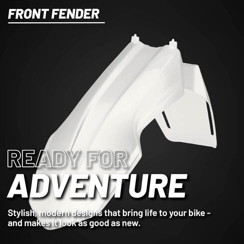 Polisport Motocross (MX) Restyle Front Fender Suzuki DR-Z400E (2000-24) Dirt Bike – OEM Quality, Durable, Flexible & Perfect Fit – White in Kuwait