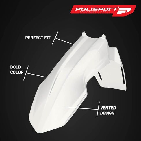 Polisport Motocross (MX) Restyle Front Fender Suzuki DR-Z400E (2000-24) Dirt Bike – OEM Quality, Durable, Flexible & Perfect Fit – White in Kuwait