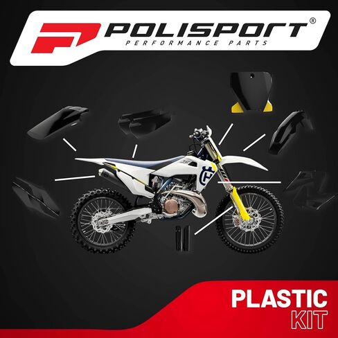 Polisport Motocross (MX) Replica Plastic Kit for HUSQVARNA TC & FC (2019-2020) – OEM Quality, Durable, Flexible & Perfect Fit – Black in Kuwait