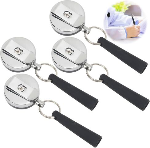 4 قطع حامل أقلام قابل للسحب، حامل أقلام رصاص من السيليكون المرن، سلك فولاذي شديد التحمل قابل للسحب حامل أقلام رصاص - مضاد للخسارة للنجارين والممرضات والنادلات وعمال البناء in Kuwait