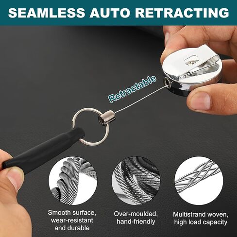 4 قطع حامل أقلام قابل للسحب، حامل أقلام رصاص من السيليكون المرن، سلك فولاذي شديد التحمل قابل للسحب حامل أقلام رصاص - مضاد للخسارة للنجارين والممرضات والنادلات وعمال البناء in Kuwait