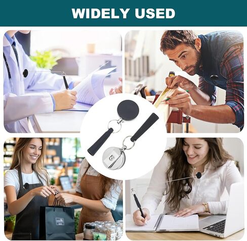 4 قطع حامل أقلام قابل للسحب، حامل أقلام رصاص من السيليكون المرن، سلك فولاذي شديد التحمل قابل للسحب حامل أقلام رصاص - مضاد للخسارة للنجارين والممرضات والنادلات وعمال البناء in Kuwait