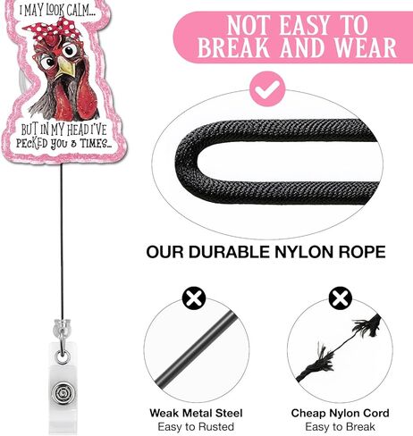Funny Chicken Rooster Gifts Badge Reel Retractable for Women, ID Badge Reel Holder with Alligator Clip for Chicken Lover Office Staff Coworker Teacher Nurse Doctor in Saudi Arabia