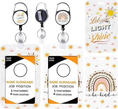 Boho Retractable ID Badge Holder - 2PCS Bible Verse ID Badge Holders Reel Carabiner Clip Retractable ID Name Tag Card Keychain Accessories for Women Teachers Nurse Students Religious Christian Gifts in Saudi Arabia
