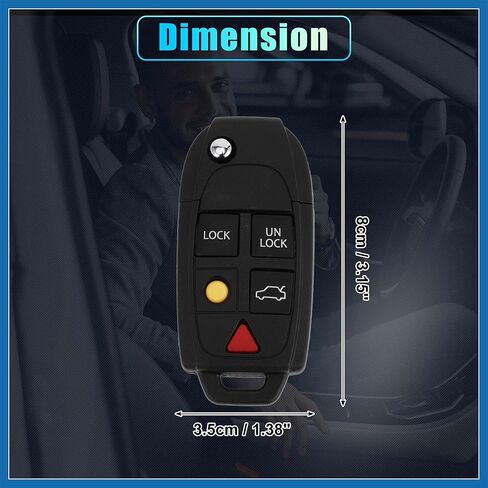 433MHz LQNP2T-APU Keyless Entry Remote Ignition Transponder Key Fob for Volvo XC90 2004-2014 for Volvo XC70 2004-2007 5 Buttons Item Replacement in Saudi Arabia